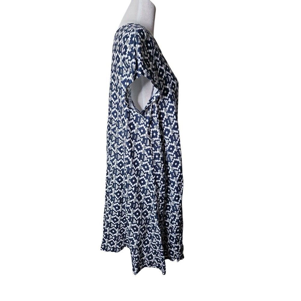 Bryn Walker Navy Linen Lagenlook Tunic Shift Dress Size S Minimalist Coastal - Picture 2 of 8